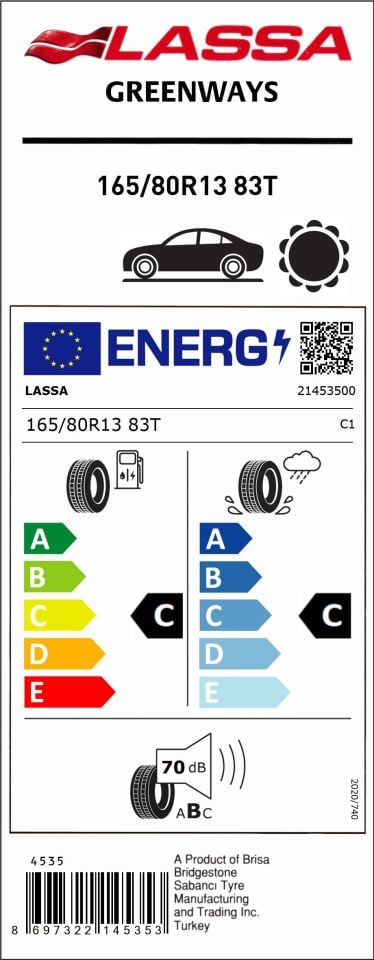 165/80R13 83T GREENWAYS