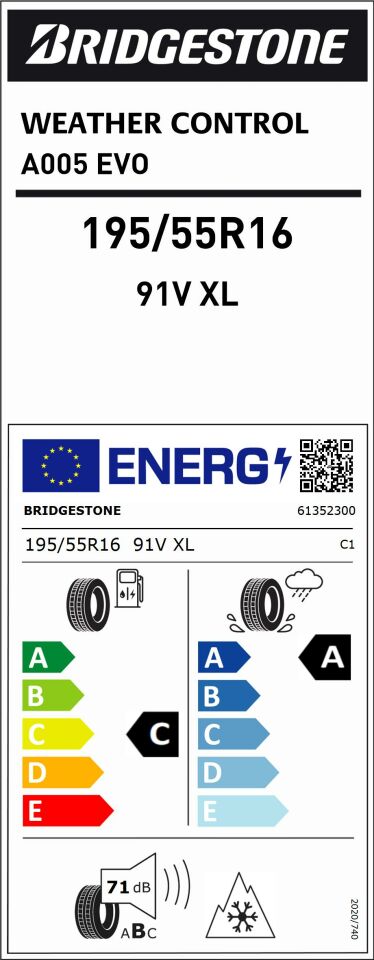 195/55R16 91V XL A005 EVO