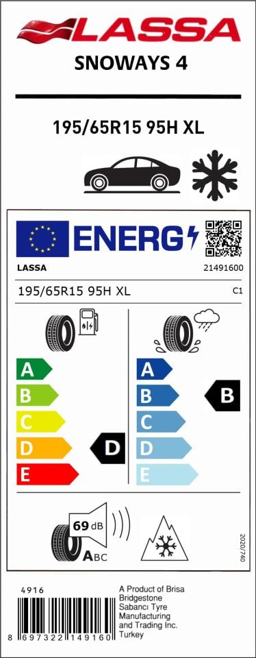 195/65R15 95H XL SNOWAYS 4
