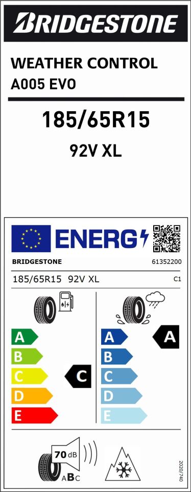185/65R15 92V XL A005 EVO