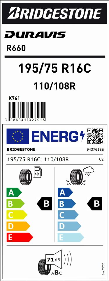 195/75R16C 110/108R DURAVIS R660