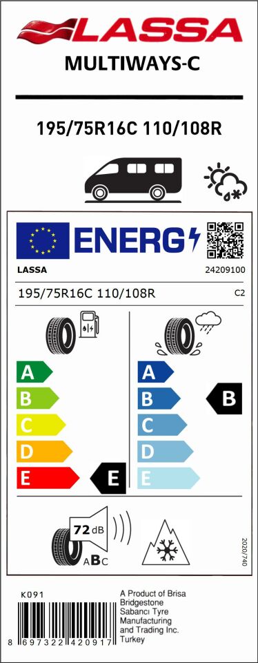 195/75R16C 110/108R MULTIWAYS-C