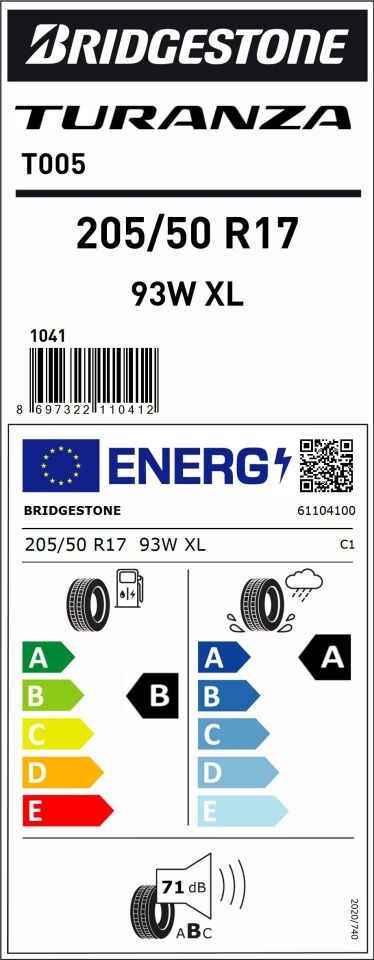 205/50R17 93W XL T005