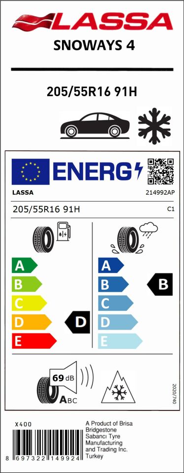 205/55R16 91H SNOWAYS 4