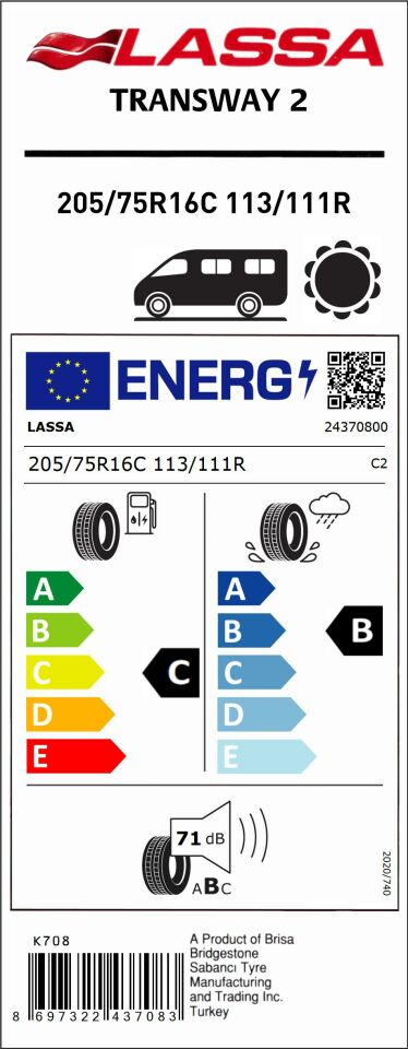 205/75R16C 113/111R TRANSWAY 2