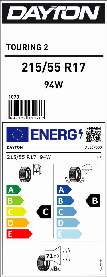 215/55R17 94W TOURING 2