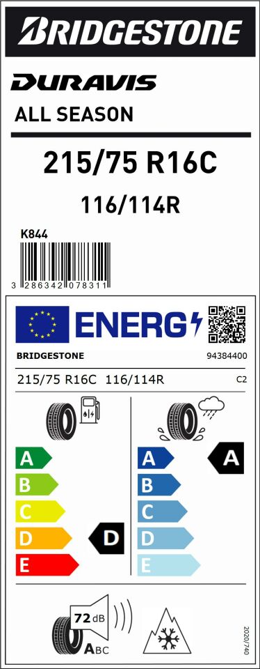 215/75R16C 116/114R DURAVIS A/S