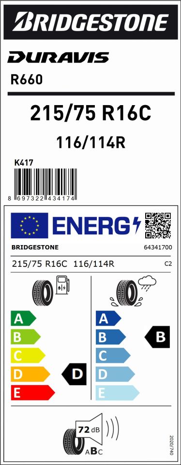 215/75R16C 116/114R R660 DURAVIS