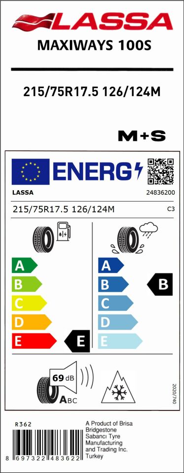215/75R17.5 126/124M MAXIWAYS 100S