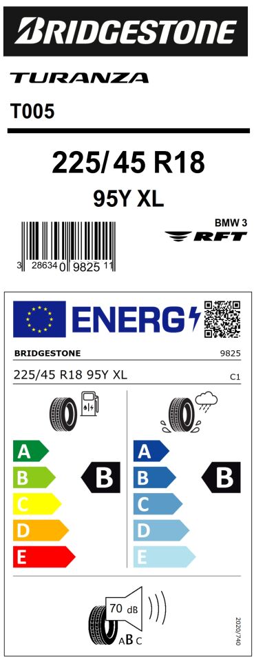 225/45R18 95Y XL T005 RFT