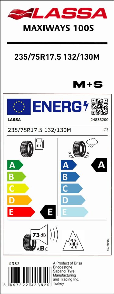 235/75R17.5 132/130M MAXIWAYS 100S