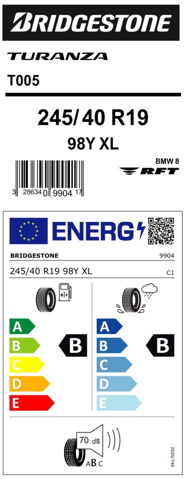 245/40R19 98Y XL T005 RFT