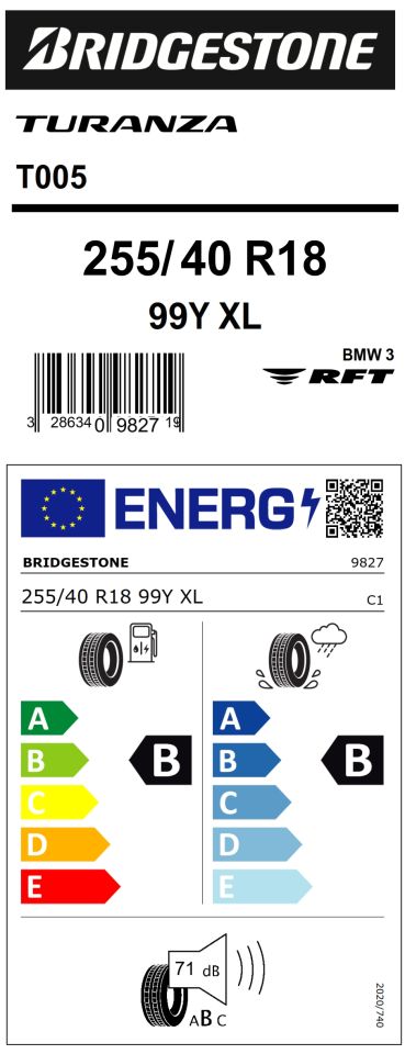 255/40R18 99Y XL T005 RFT