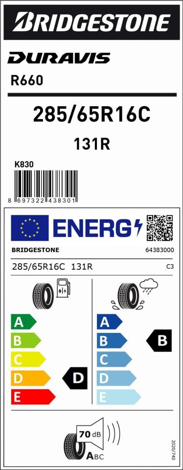 285/65R16C 131R R660 DURAVIS