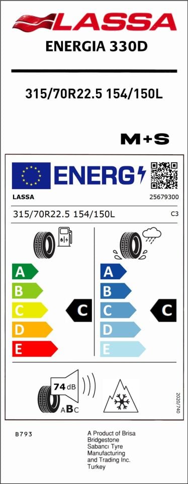 315/70R22.5 154/150L ENERGIA 330D