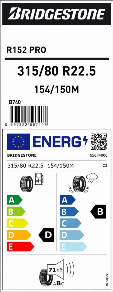 315/80R22.5 154/150M R152PRO