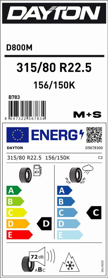 315/80R22.5 156/150K D800M INŞAAT HAF.