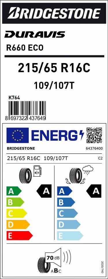 215/65R16C 109/107T R660 DURAVIS ECO