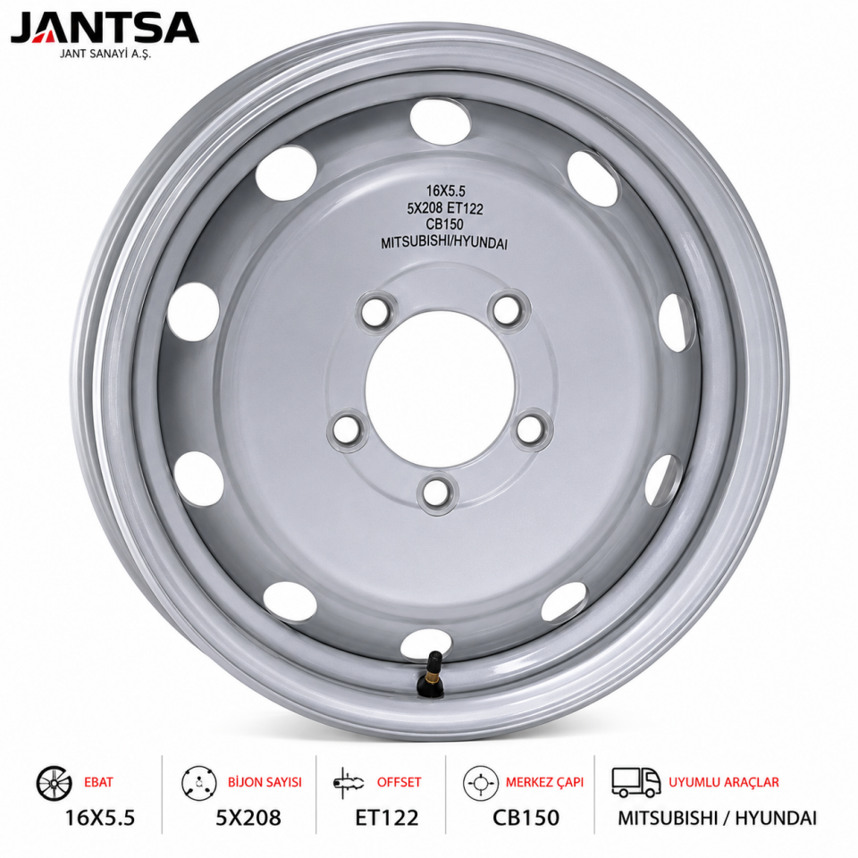 16X5.0 6X180 ET115 CB138.8 ESKİ KASA TRANSİT ÇİFT TEKER